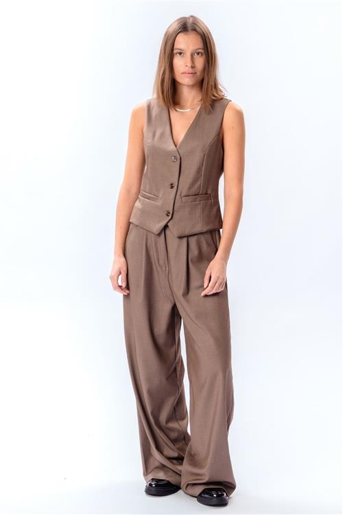 Nadia Vest og Pants (Taupe) - Pakketilbud - Default Title - TEESHOPPEN