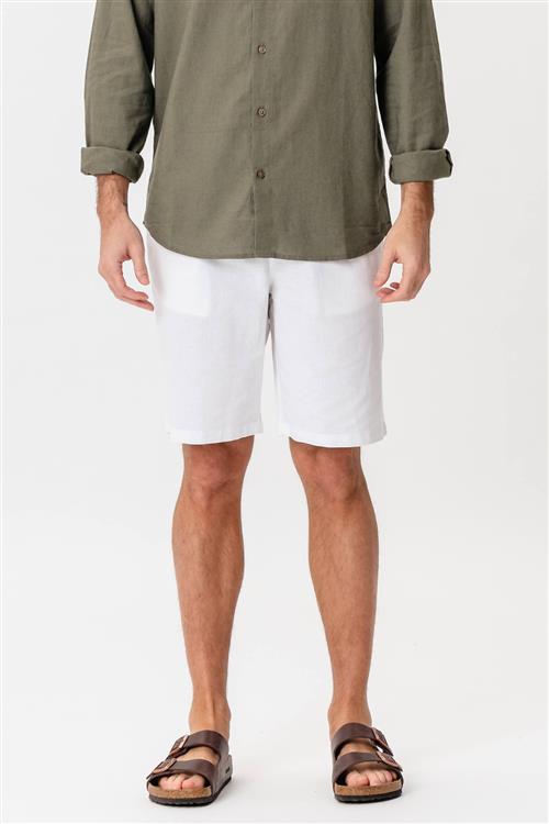 Hørshorts - Hvid - 2XL - TeeShoppen