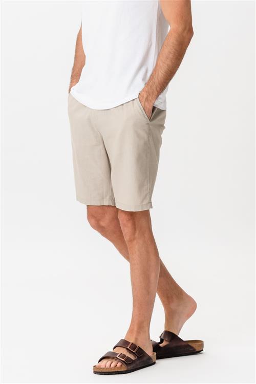 Hørshorts - Sand - 2XL - TeeShoppen