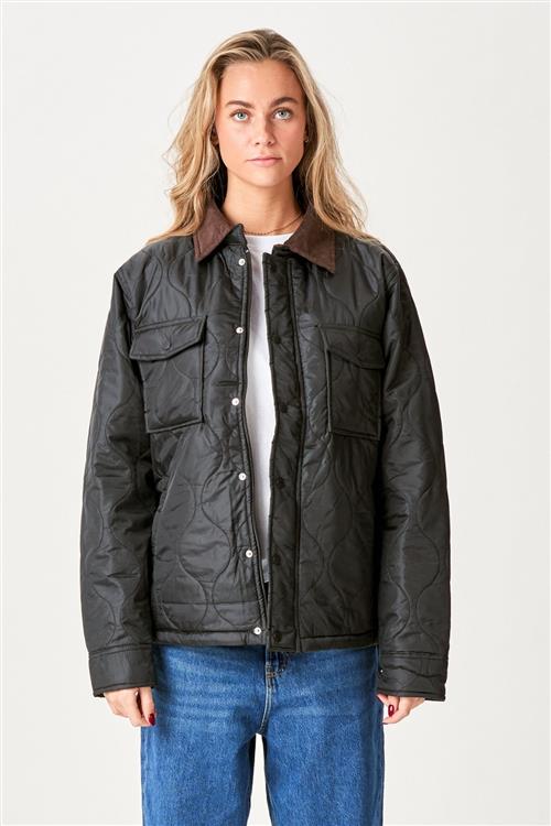 Ella Quiltet Jacket - Sort - S - TeeShoppen