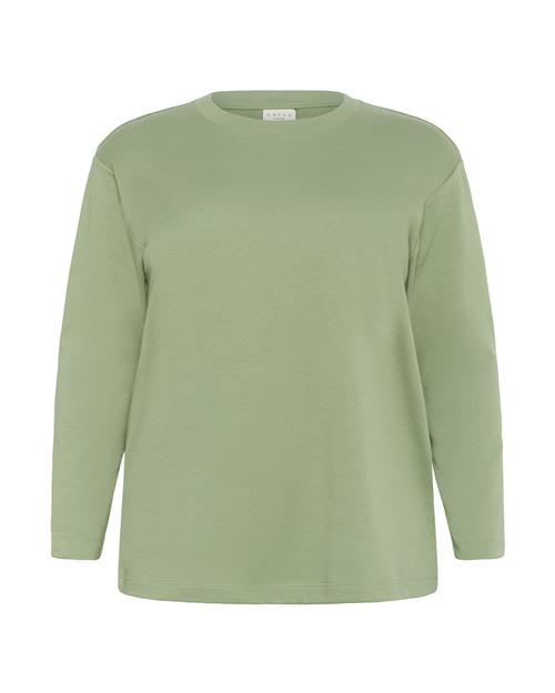 KAFFE CURVE Sweatshirt 'Zelia'  grøn / hvid
