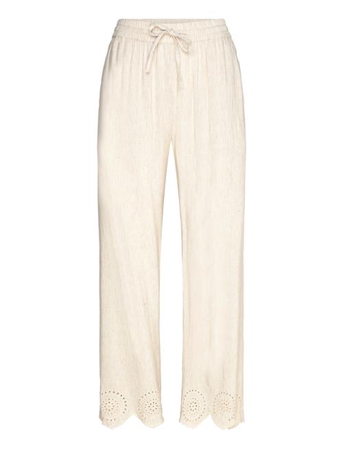 Pants From Freequent In A Soft Material. The Pants Have A Simple Silhouette With FREE/QUENT Cream