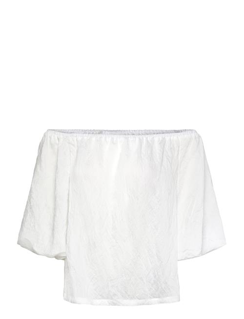 Off-Shoulder Blouse In A Fine Material With Texture. The Blouse Has A Simple Sil FREE/QUENT White