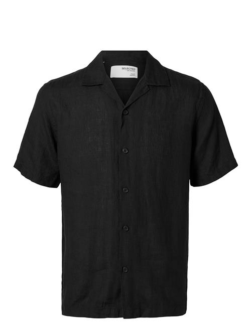 Slhrelaxkylian Mix Ss Shirt Resort Selected Black