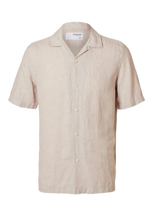 Slhrelaxkylian Mix Ss Shirt Resort Selected Beige