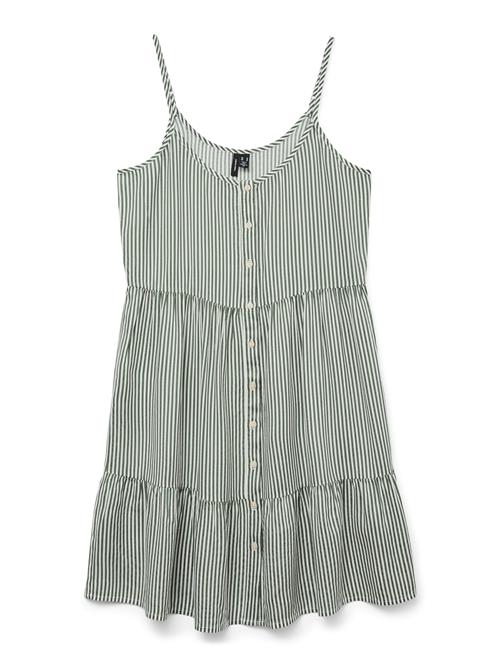 VERO MODA Blusekjole 'VMBumpy'  mørkegrøn / hvid