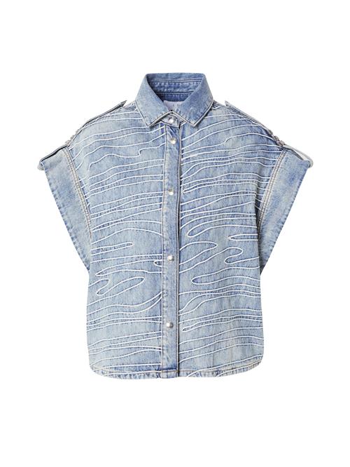 IRO Vest  blue denim / hvid