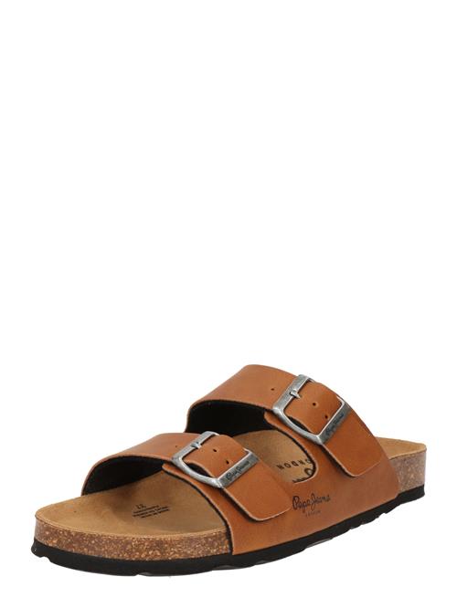 Se Pepe Jeans Pantoletter 'Oban Classic'  karamel / sort / sølv ved About You