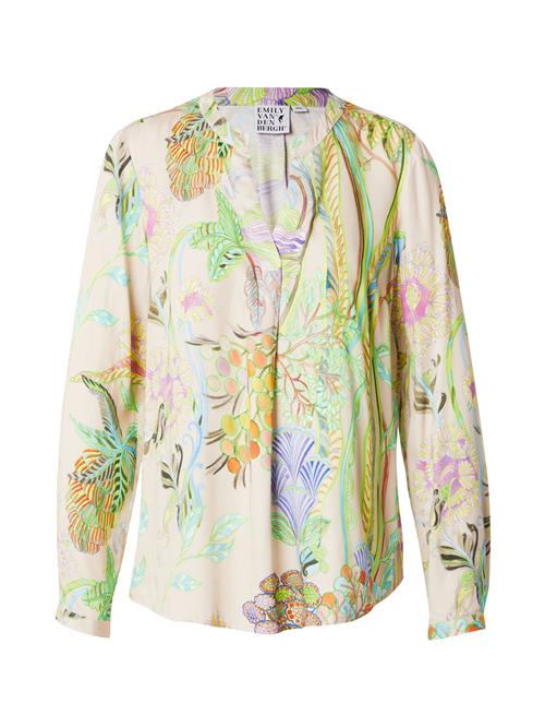 Emily Van Den Bergh Bluse  beige / himmelblå / lysegrøn / orkidee