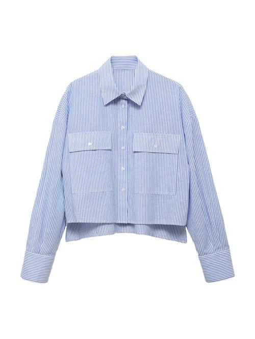 MANGO Bluse 'MANELI'  lyseblå / hvid