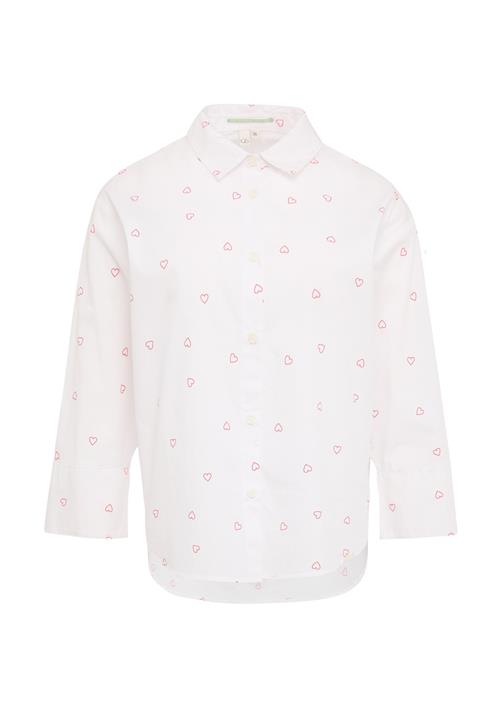 QS Bluse  carminrød / hvid