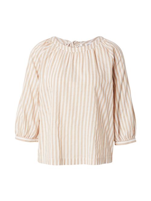 s.Oliver Bluse  mørkebeige / hvid