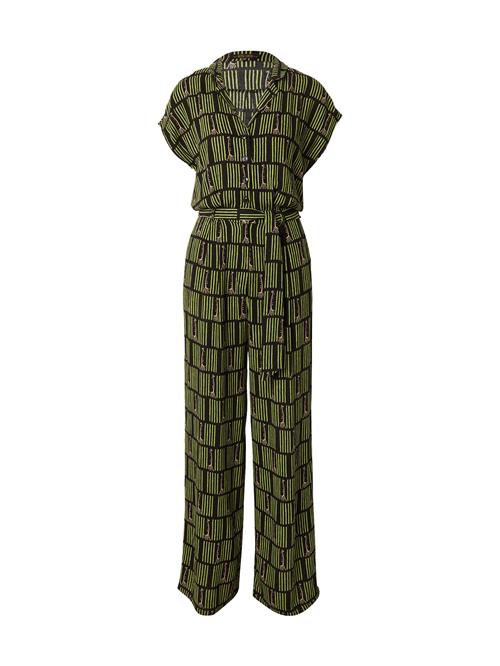 King Louie Jumpsuit 'Maria Medina'  lysegrøn / pudder / sort