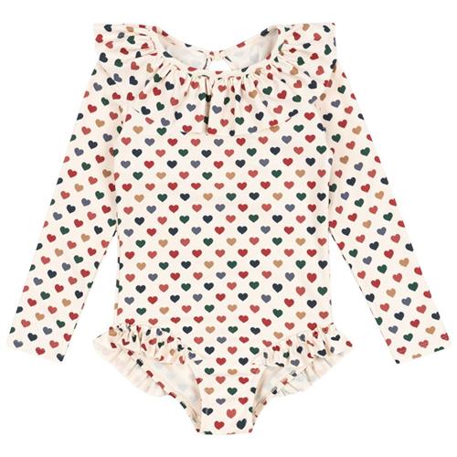 Konges Sløjd GOTS Manuca Langærmet Badedragt Coeur Coloré 2 Y  Creme  2 år  kvinde
