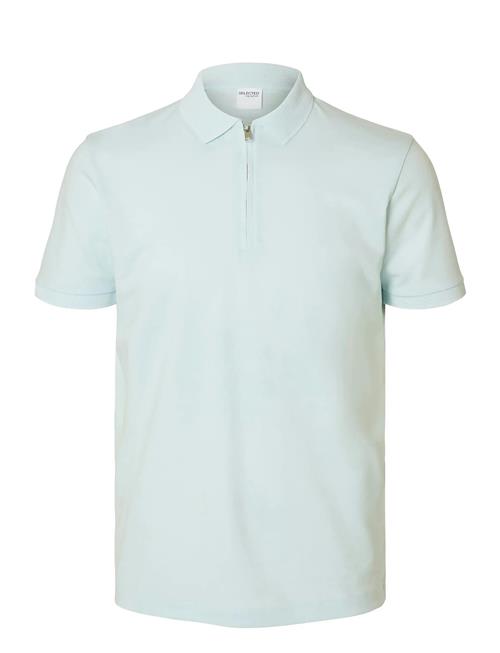 Slhfave Zip Ss Polo Noos Selected Blue