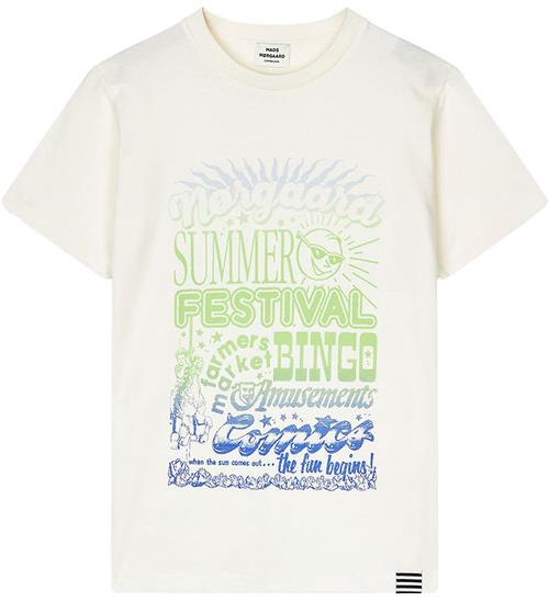 Mads NÃ¸rgaard T-shirt - Printed Thorlino - Snow White/Festival