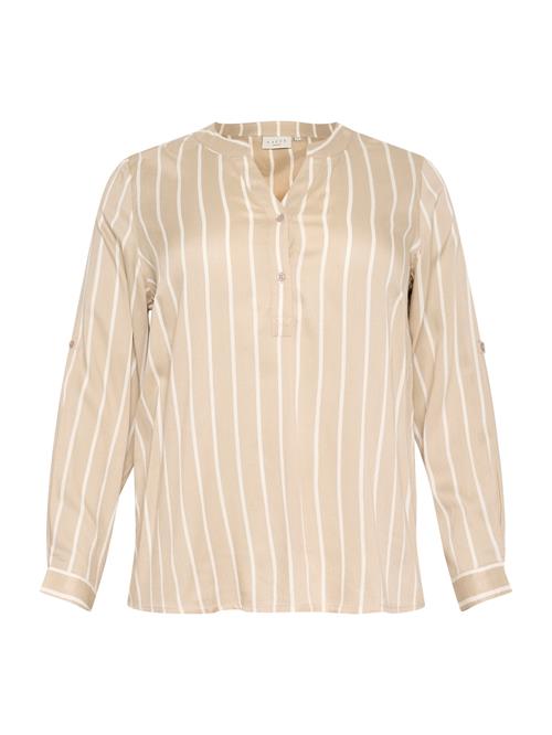KAFFE CURVE Bluse 'KCSIDA'  taupe / hvid
