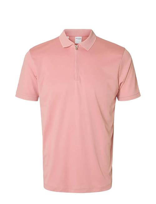 Slhfave Zip Ss Polo Noos Selected Pink