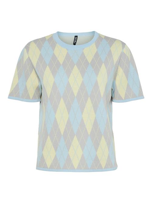 PIECES Pullover 'PCFarley Harlekin'  himmelblå / lysegul / greige