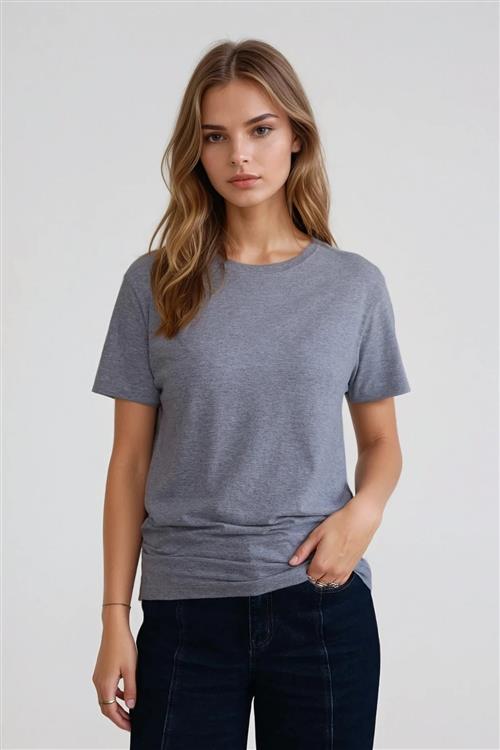 Basic Let T-shirt - Grå - L - TeeShoppen