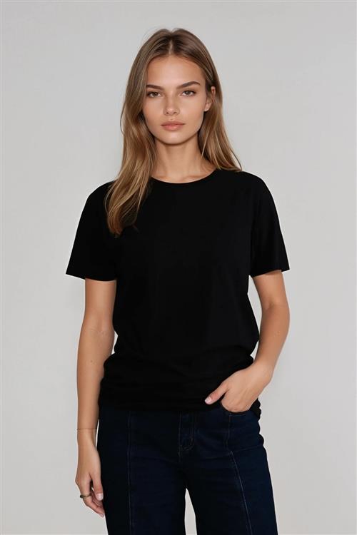 Basic Let T-shirt - sort - 2XL - TeeShoppen