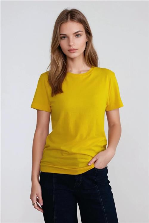 Basic Let T-shirt - Gul - XL - TeeShoppen