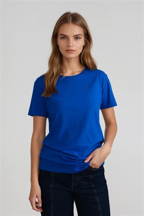 Basic Let T-shirt - Blå - L - TeeShoppen