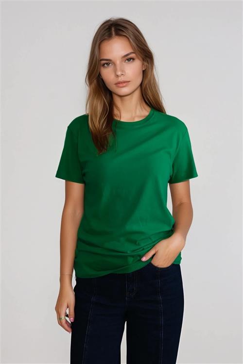 Basic Let T-shirt - Grøn - L - TeeShoppen