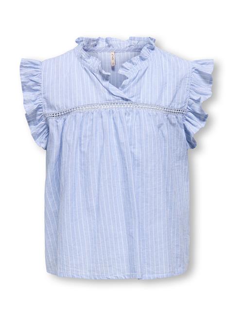 ONLY GIRLS Bluse 'KOGDaimi'  dueblå / hvid