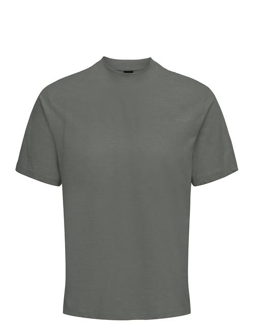 Onsotis Life Reg Mock Neck Tee ONLY & SONS Grey