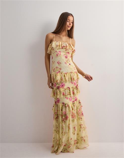 Nelly - Gul - Flounce Allover Dress