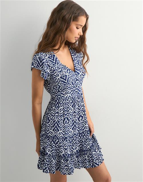 Only - Blå - Onlclaudette Life Ss Mini Dress Wvn