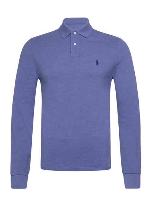 Slim Fit Mesh Long-Sleeve Polo Shirt Polo Ralph Lauren Blue