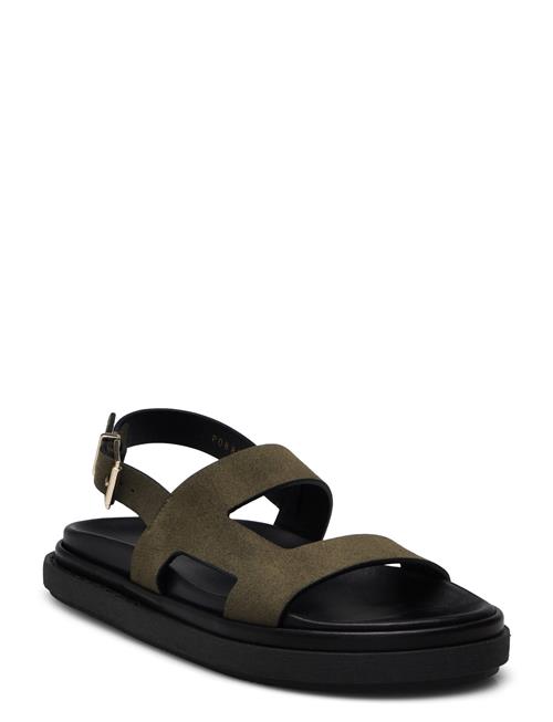 Lorelei Suede Beige Leather Sandals ALOHAS Khaki