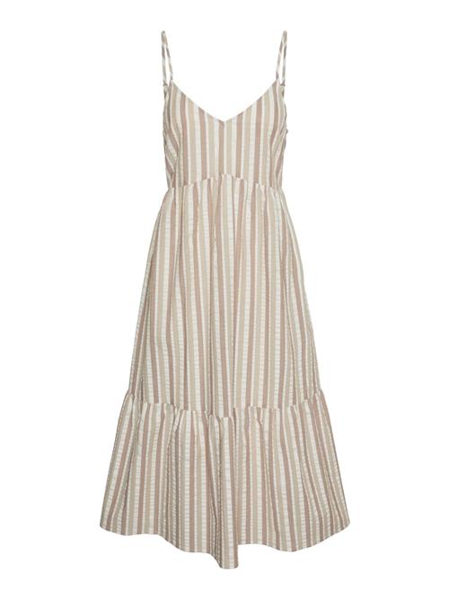 PIECES Sommerkjole 'PCAitlyn'  beige / lysebrun / hvid