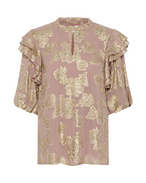 CULTURE Bluse 'Floi'  guld / gammelrosa