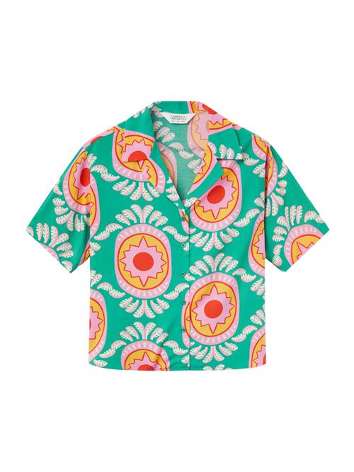 Compania Fantastica Bluse  grøn / orange / lyserød