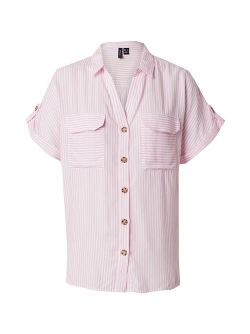 VERO MODA Bluse 'VMBUMPY'  lyserød / hvid