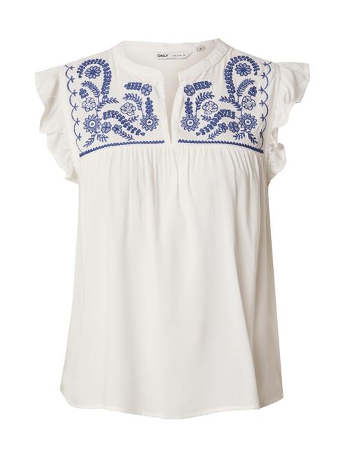 ONLY Bluse 'ONLVESTINE'  blå / hvid