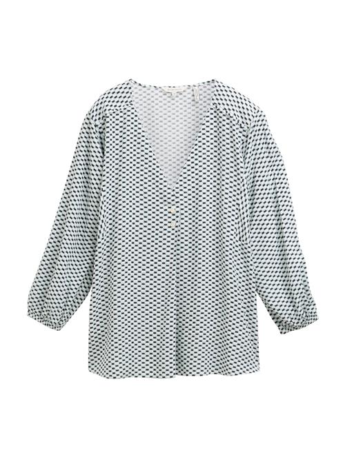 TOM TAILOR Bluse  navy / grøn / hvid