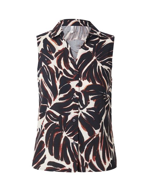 ONLY Bluse 'ONLNOVA'  kastaniebrun / sort / hvid