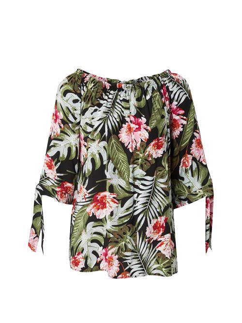 Hailys Bluse 'Lo44tty'  lysegrå / oliven / lys pink / sort