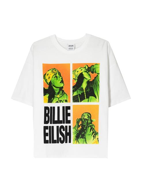 Bershka Shirts 'BILLIE EILISH'  lysegrøn / orange / sort / offwhite