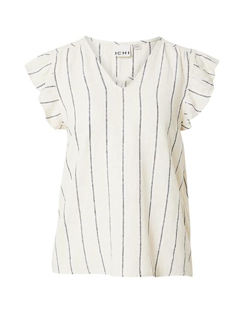 Se ICHI Bluse 'IHLINNO'  ecru / navy ved About You
