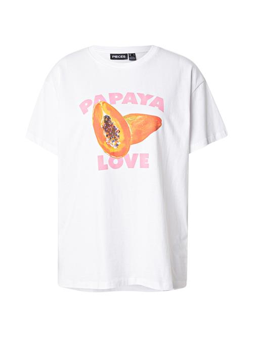 PIECES Shirts 'PCTHEA'  mørkebrun / mørkeorange / pink / hvid