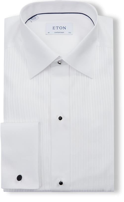 Eton Plisse Black Tie Skjorte