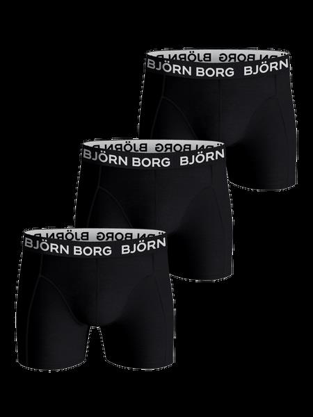 Björn Borg Cotton Stretch Boxer 3-pack Sort, XXL