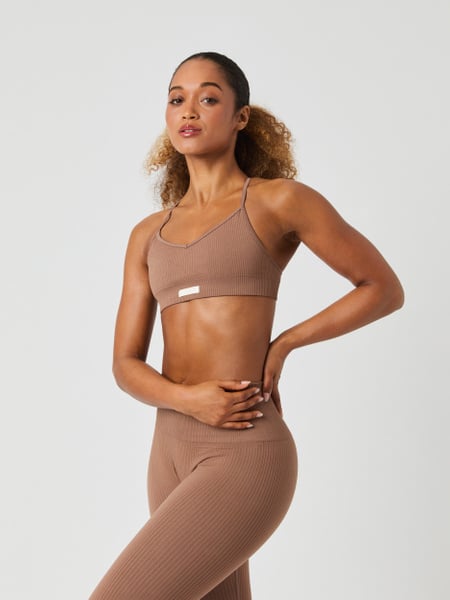 Björn Borg Studio Seamless Ribbed Strap Bra Brun, LXL