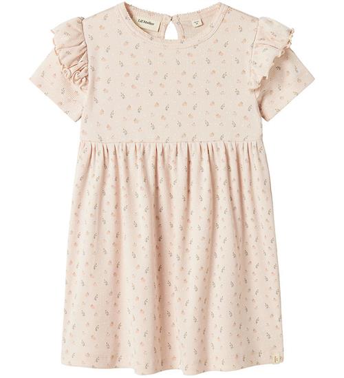 Lil Atelier Lil' Atelier Kjole - Rib - NmfGago - Peach Blush m. Blomster