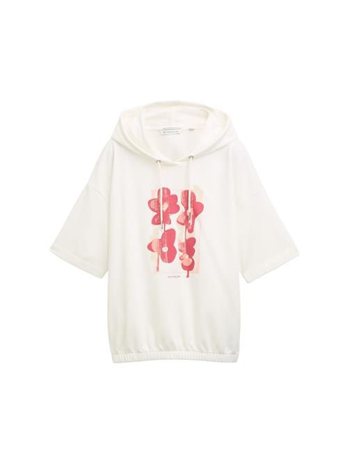 TOM TAILOR Sweatshirt  camel / carminrød / hvid